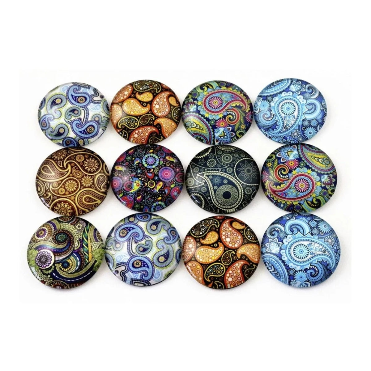 10pcs Photo Glass Geometric Patterns 20mm 25mm Flatback Domed Cabochons