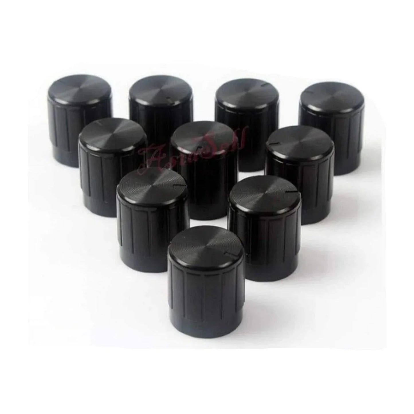 10pcs Potentiometer Plastic Knob 14x16mm Shaft Diameter 6mm Black - - Asia Sell
