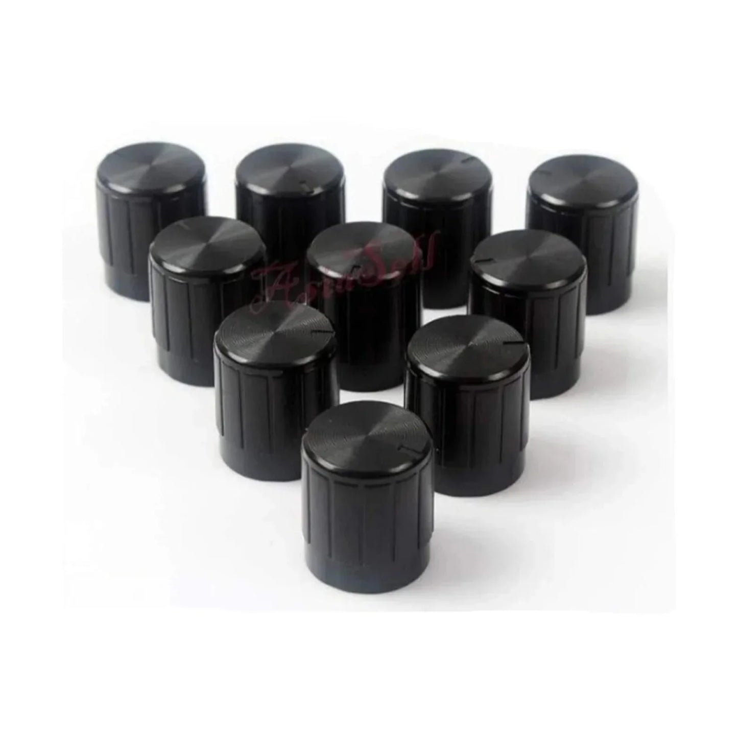 10pcs Potentiometer Plastic Knob 14x16mm Shaft Diameter 6mm Black - - Asia Sell