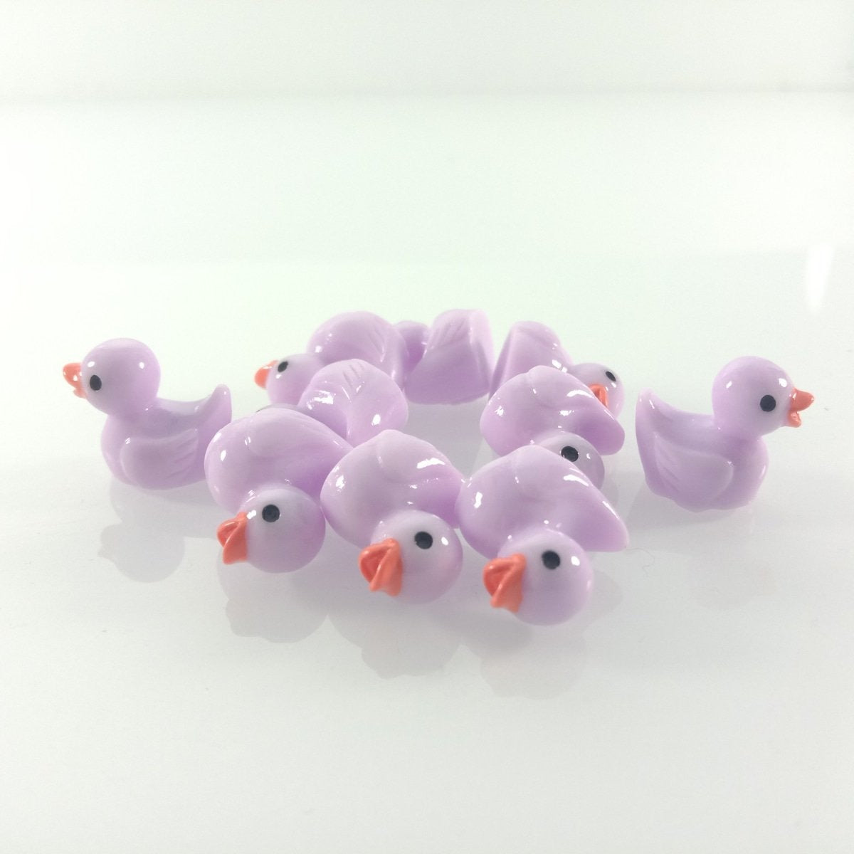 10pcs Purple Ducks Miniature Mini Garden Animal Figurines Cute Ornaments Craft Toy - - Asia Sell