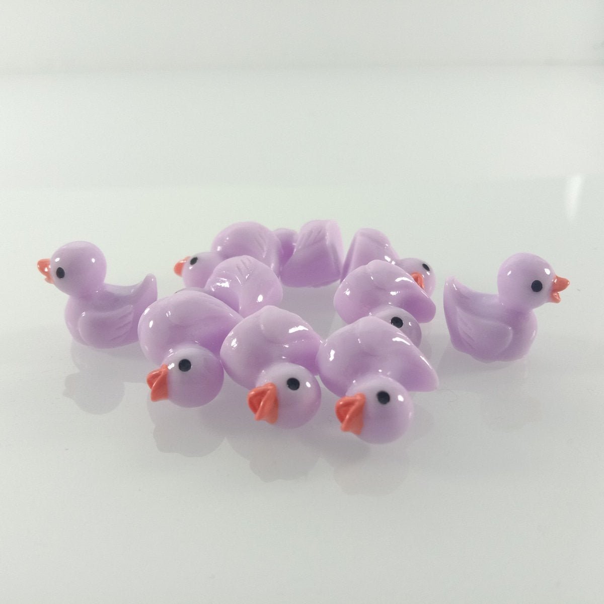 10pcs Purple Ducks Miniature Mini Garden Animal Figurines Cute Ornaments Craft Toy - - Asia Sell