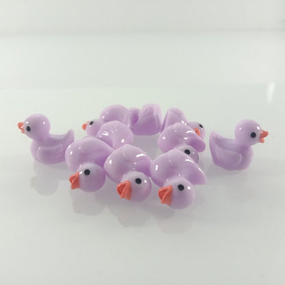 10pcs Purple Ducks Miniature Mini Garden Animal Figurines Cute Ornaments Craft Toy - Asia Sell