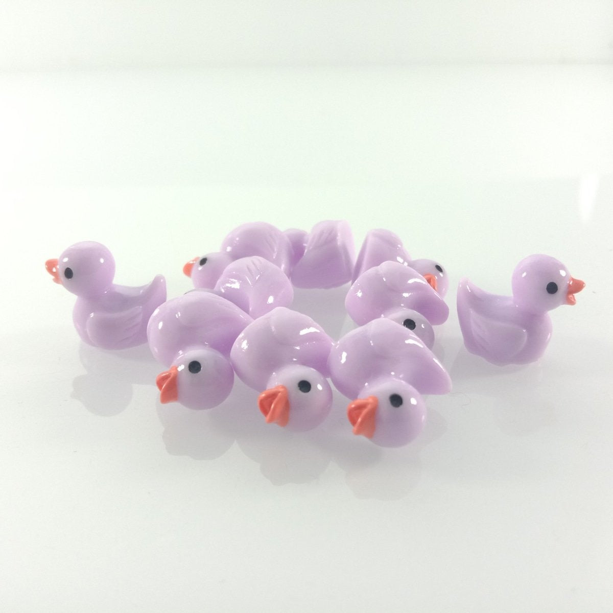 10pcs Purple Ducks Miniature Mini Garden Animal Figurines Cute Ornaments Craft Toy - - Asia Sell