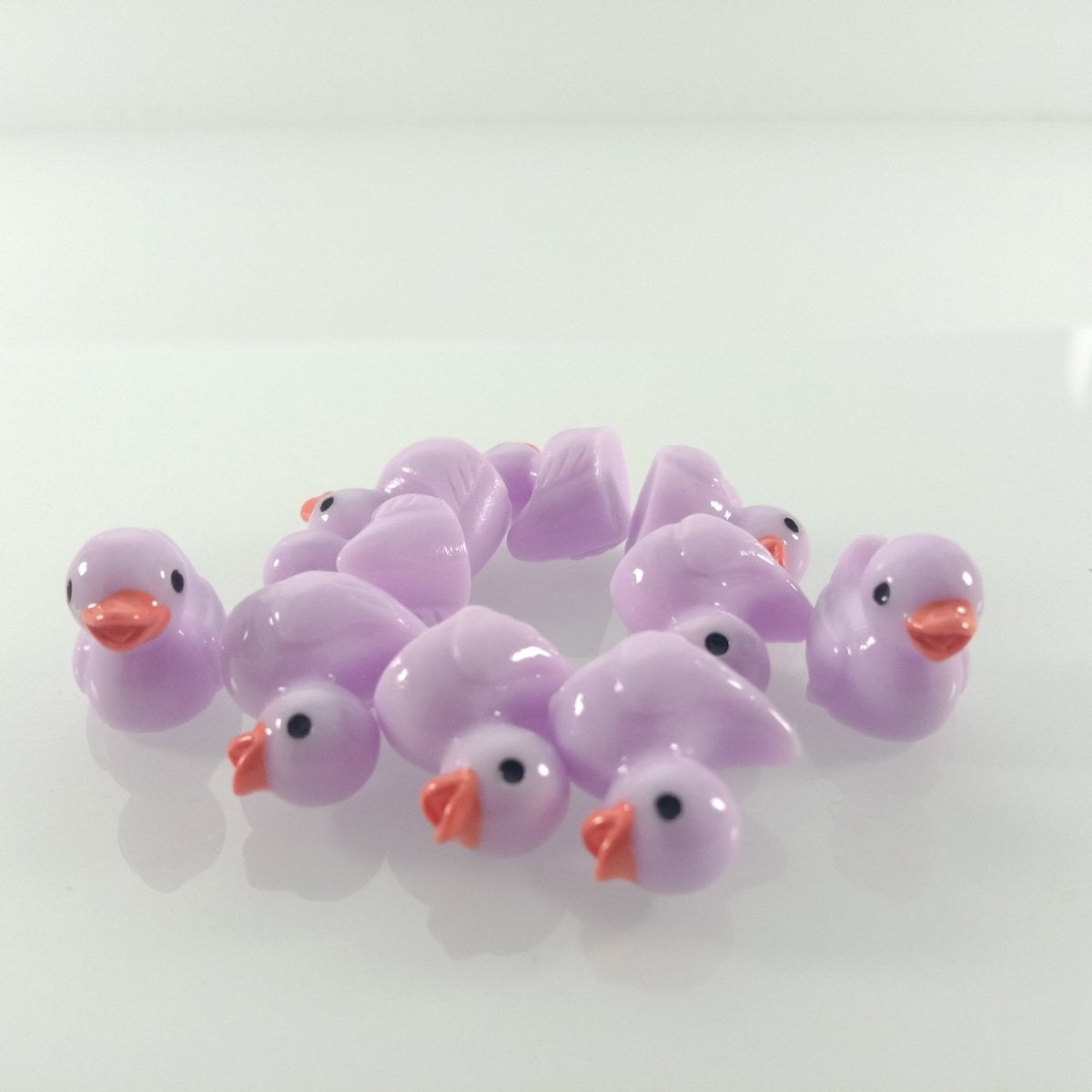 10pcs Purple Ducks Miniature Mini Garden Animal Figurines Cute Ornaments Craft Toy - - Asia Sell