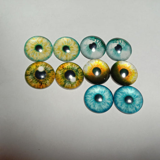 10pcs Round Pupil Glass Eyes 18mm Eye Cabochon Charms Cabochon Pattern DIY Crafts - Asia Sell