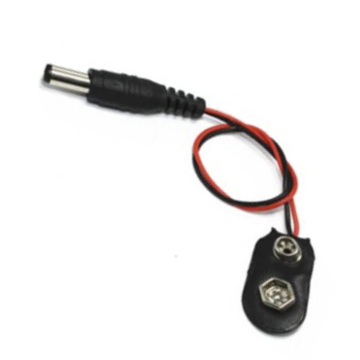 10pcs Snap on 9V Battery Holder Clip 15cm Cable Lead Hard Shell - I Shape 5.5x2.1mm Plug - Asia Sell
