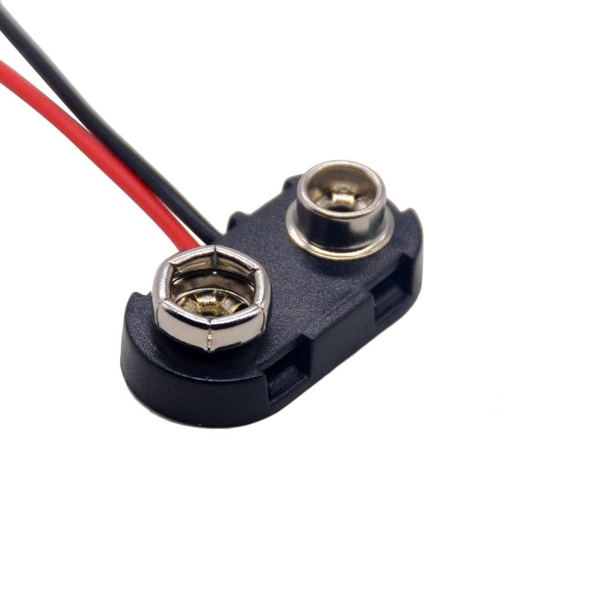 10pcs Snap on 9V Battery Holder Clip 15cm Cable Lead Hard Shell - Solid no Plug - Asia Sell