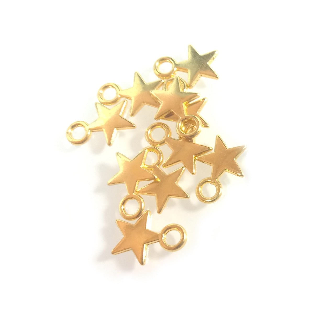 10pcs Stars Silver Gold Colour Tiny For DIY Necklaces Bracelets Pendants Charms - Gold - Asia Sell