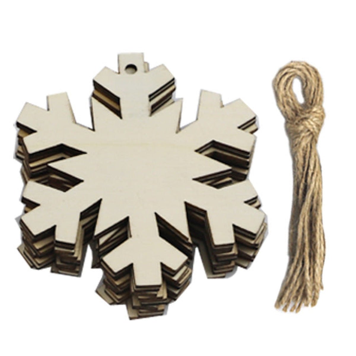 10pcs Wooden Blanks with Thread Christmas Hanging Ornament Forms Tree Bell Star Bauble Snowflake for DIY Craft - Christmas Bell - Asia Sell