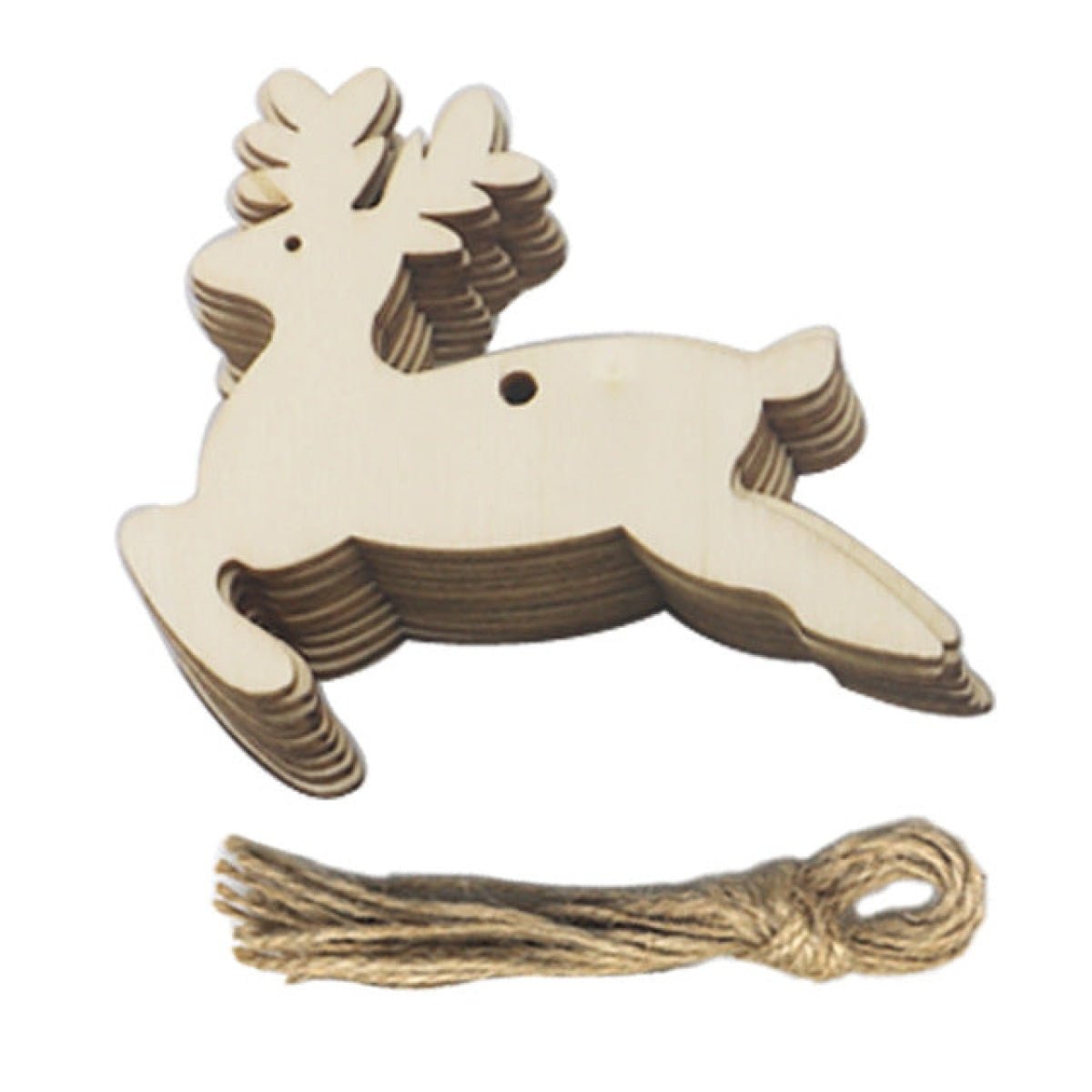 10pcs Wooden Blanks with Thread Christmas Hanging Ornament Forms Tree Bell Star Bauble Snowflake for DIY Craft - Dove Bird - Asia Sell
