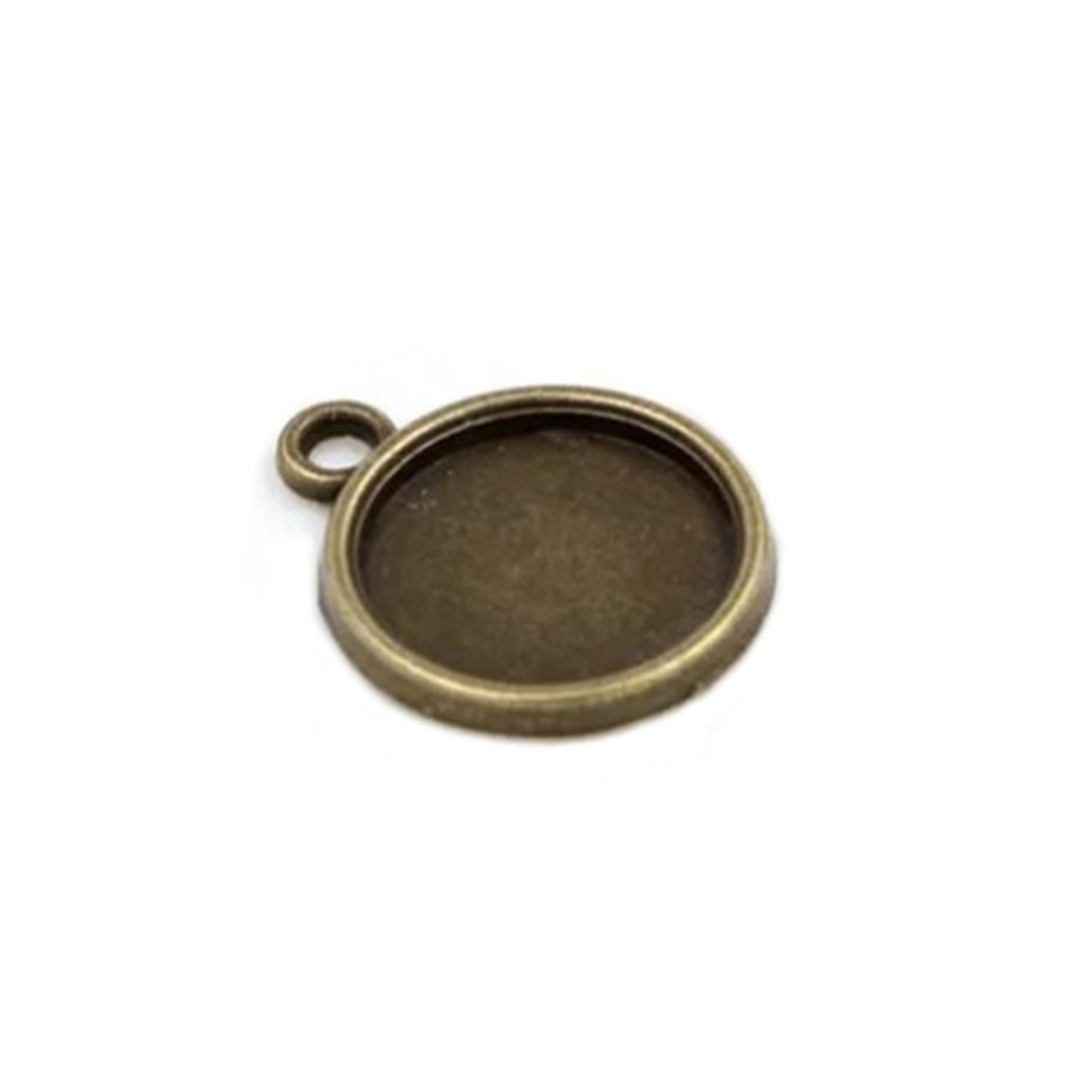 10pcs Cabochon Bases 10mm Charms Pendant Metal | Bronze Single Loop | Asia Sell