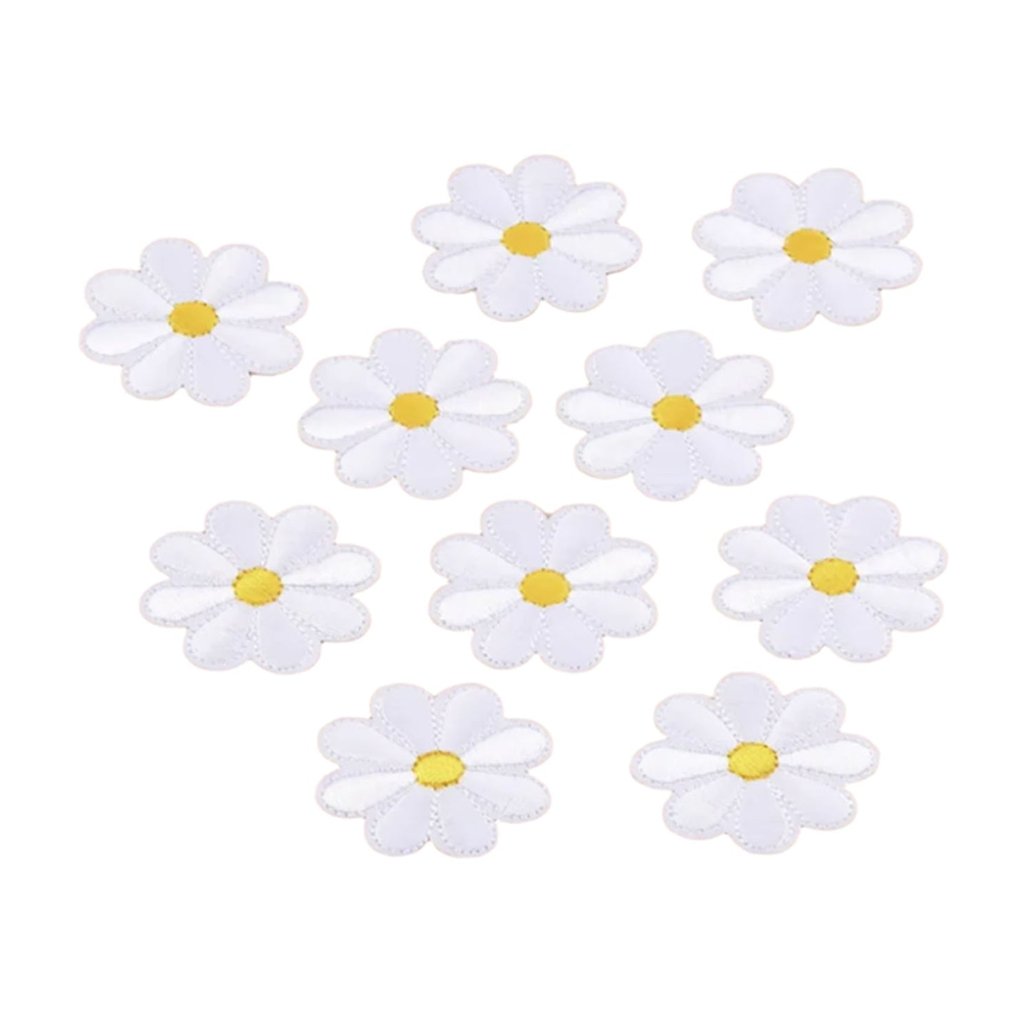10pcs Embroidered Iron On Patches Mix Daisy Sunflowers Appliques For Clothes DIY Badge Sticker Sewing Accessory | Main Image | Asia Sell