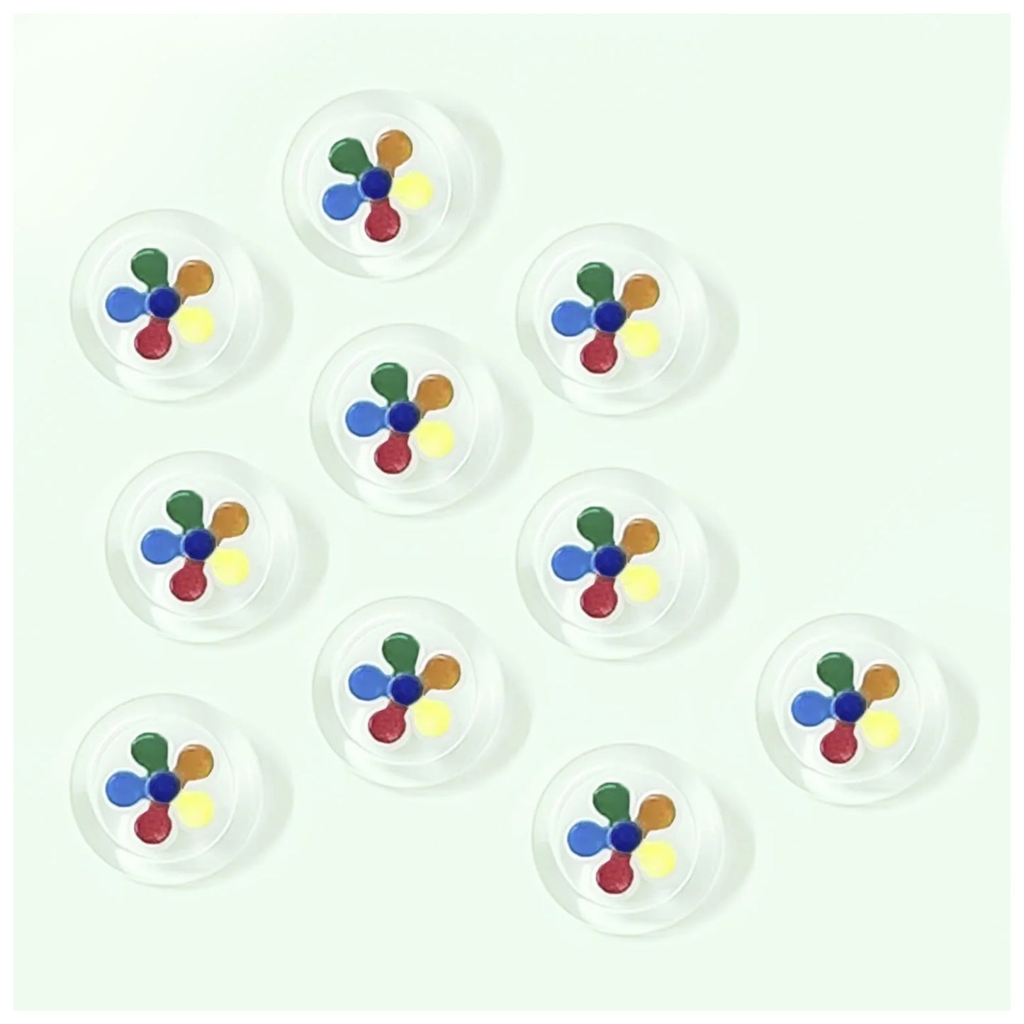 10pcs Transparent Flower Buttons 18mm Round Plastic Shank Buttons DIY Clothing Sewing Accessories | Asia Sell