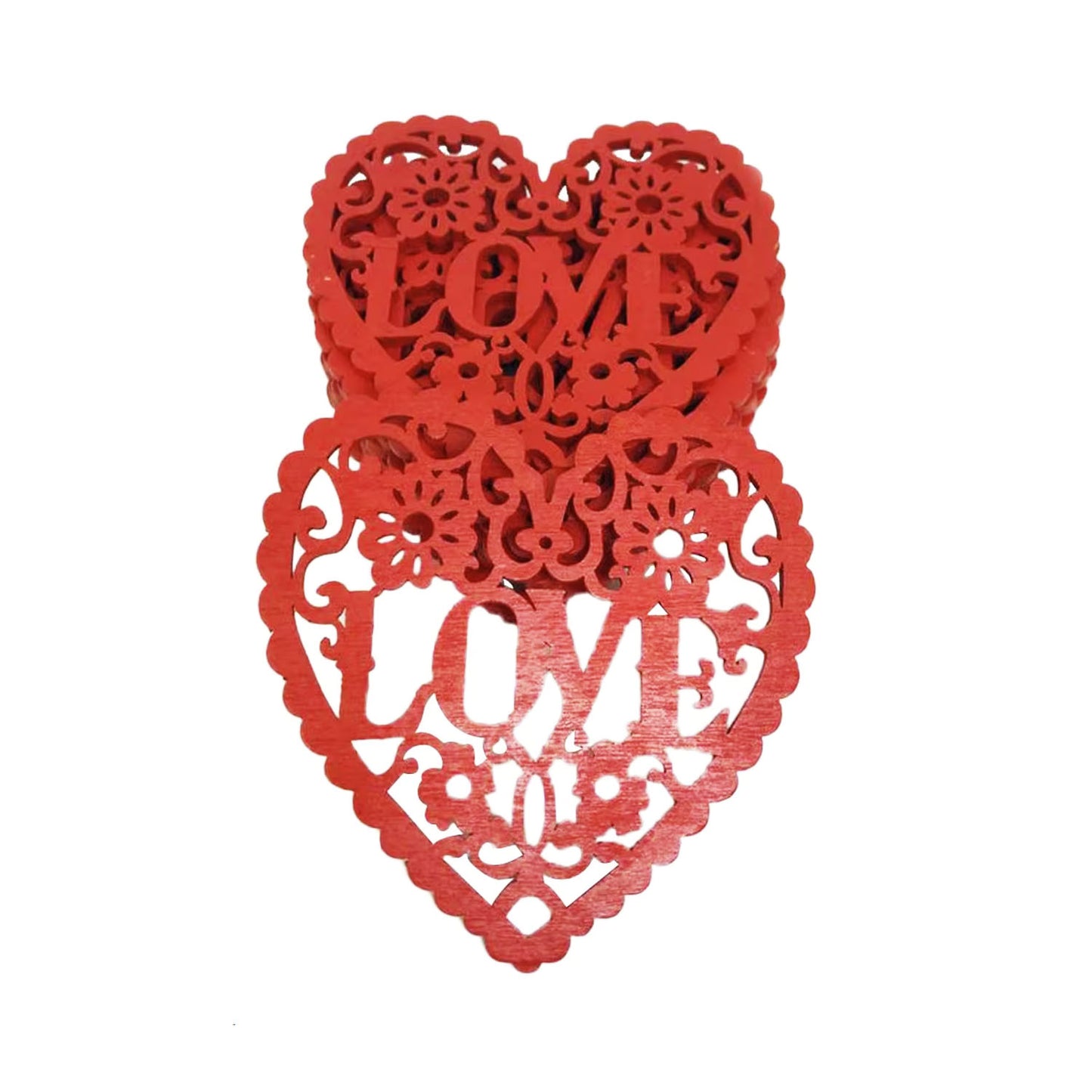 5/10pcs Wooden Hearts Painted Laser Cut Wooden Forms Love Theme 80mm Crafts Decorations