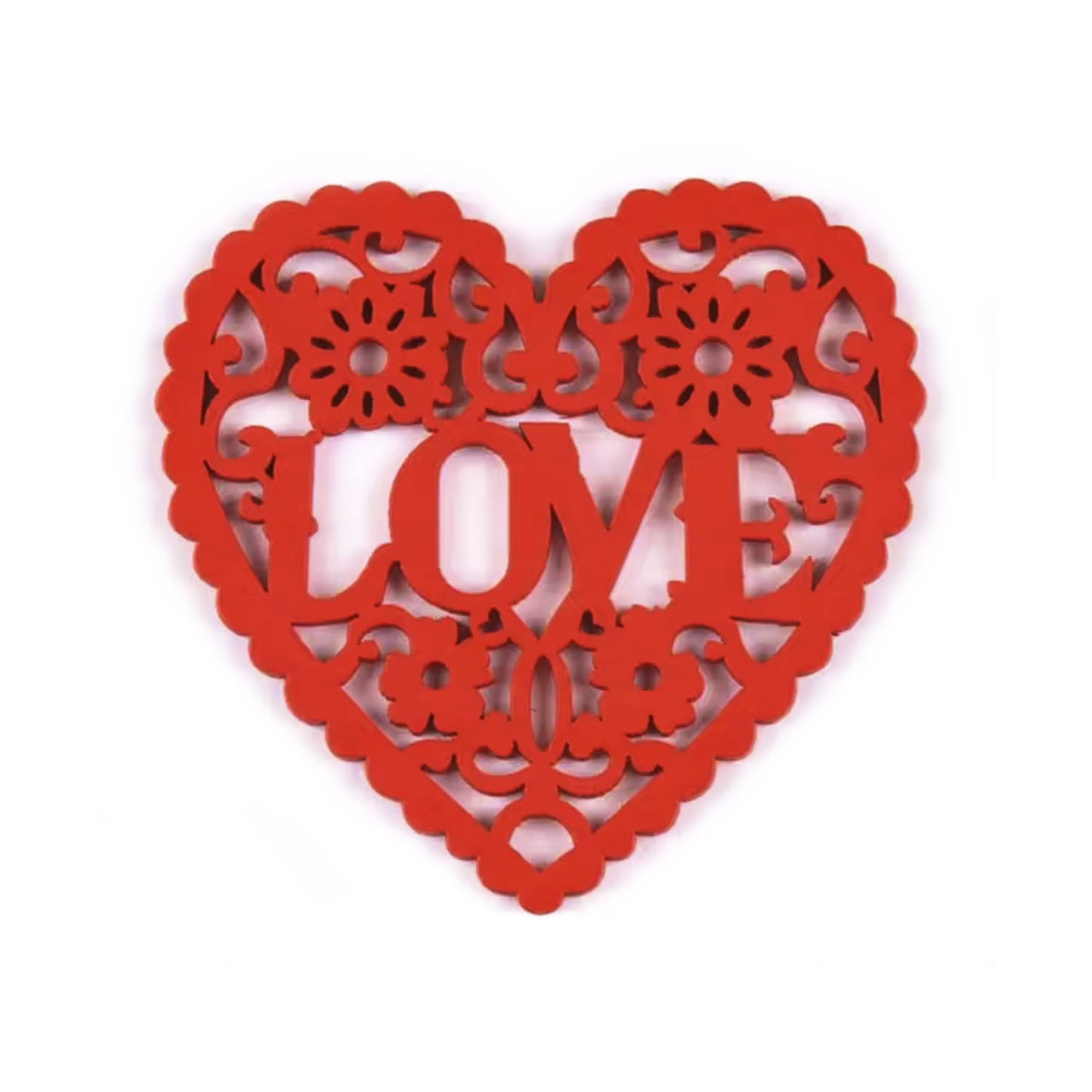 5/10pcs Wooden Hearts Painted Laser Cut Wooden Forms Love Theme 80mm Crafts Decorations