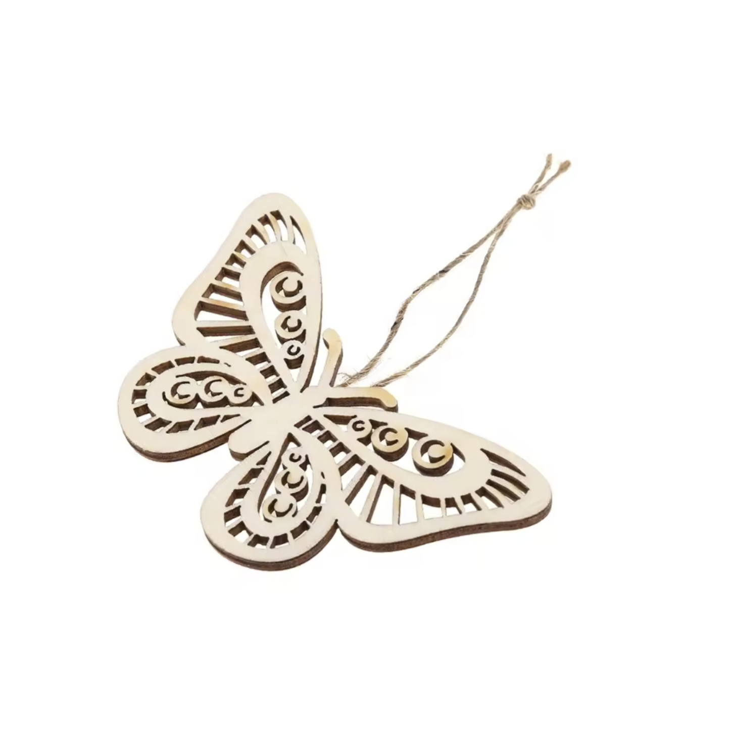 10pcs 8x6cm Butterfly Embellishment Wooden Forms w/String Hanging Ornaments Large Laser Cut Design Craft Wedding Decor | Top View | Asia Sell