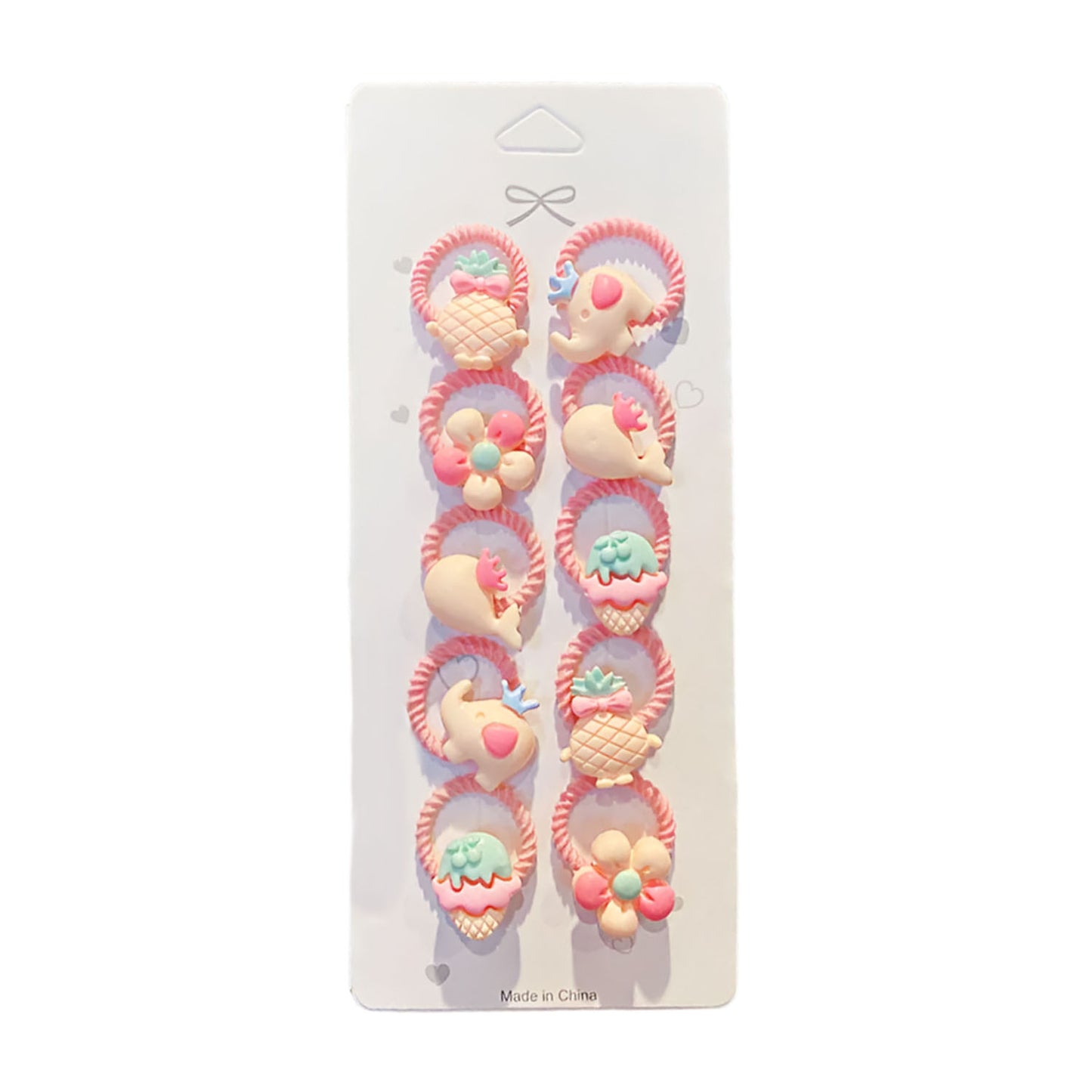 10pcs Set Girls Flower Small Elastic Hair Bands Kids Ponytail Hair Tie Accessories