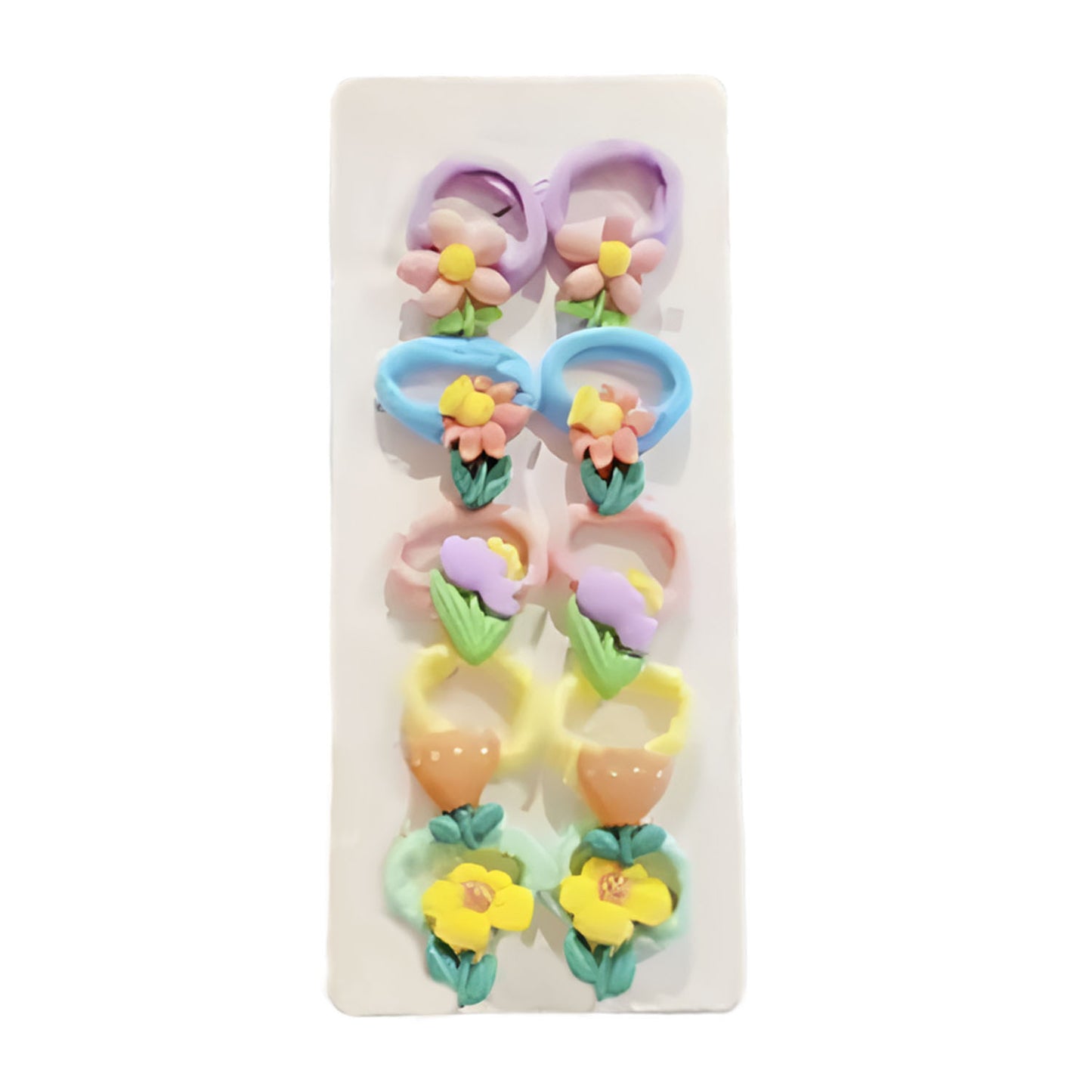 10pcs Set Girls Flower Small Elastic Hair Bands Kids Ponytail Hair Tie Accessories