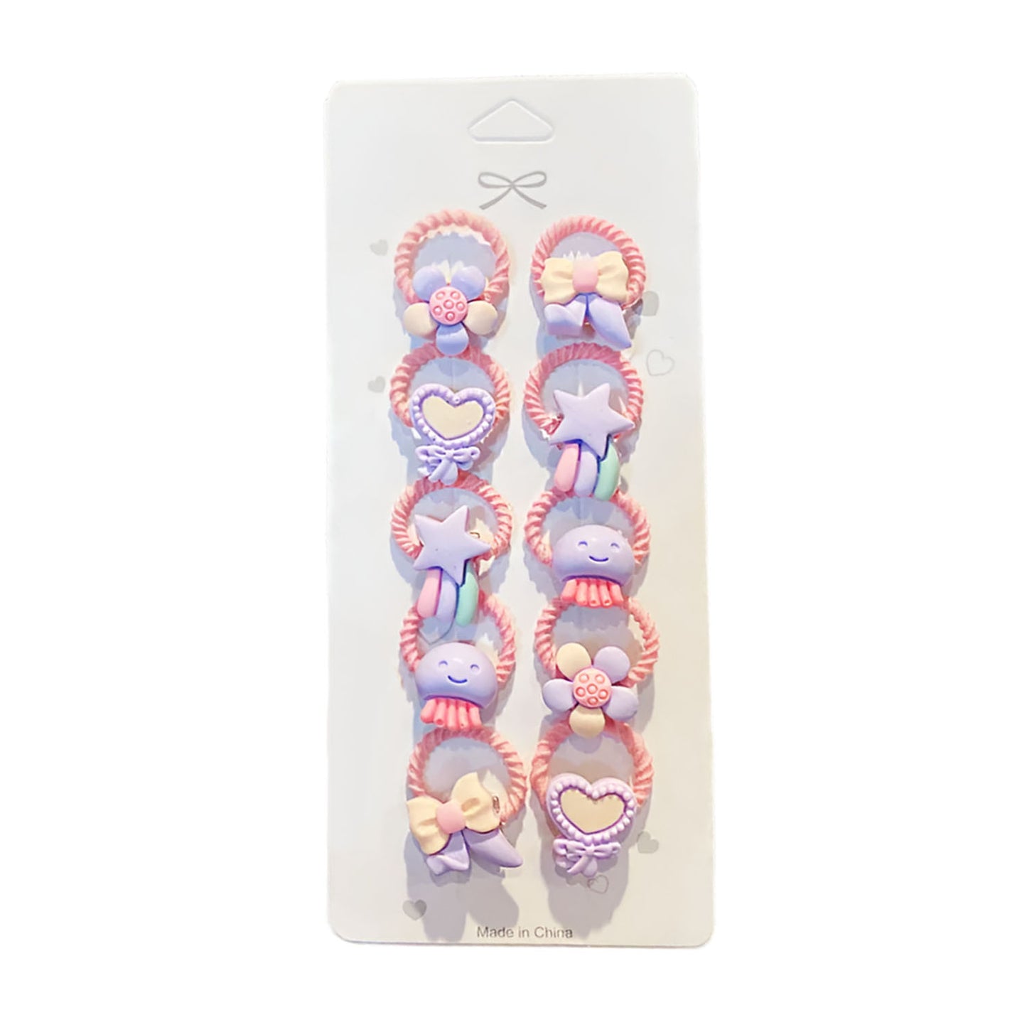 10pcs Set Girls Flower Small Elastic Hair Bands Kids Ponytail Hair Tie Accessories