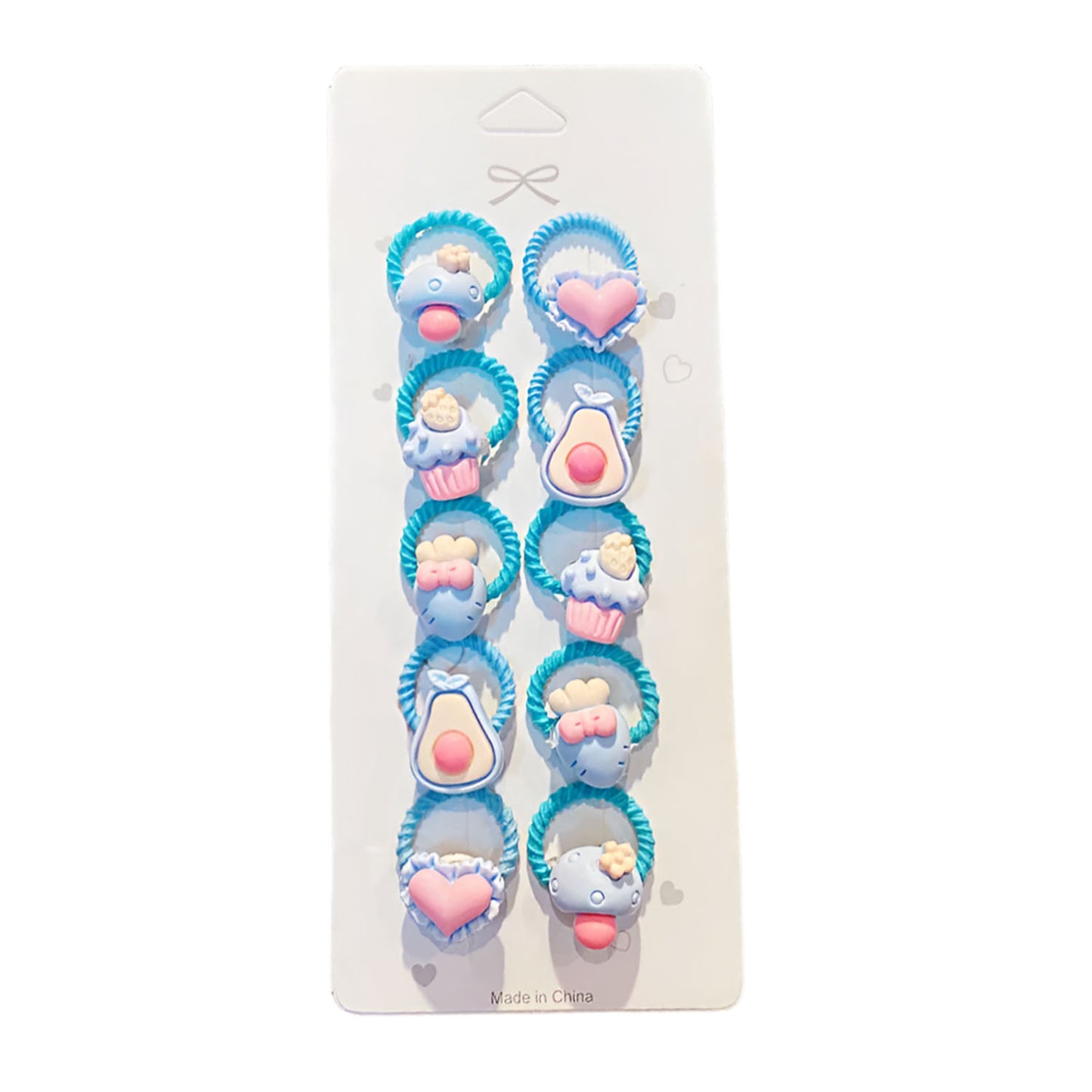 10pcs Set Girls Flower Small Elastic Hair Bands Kids Ponytail Hair Tie Accessories