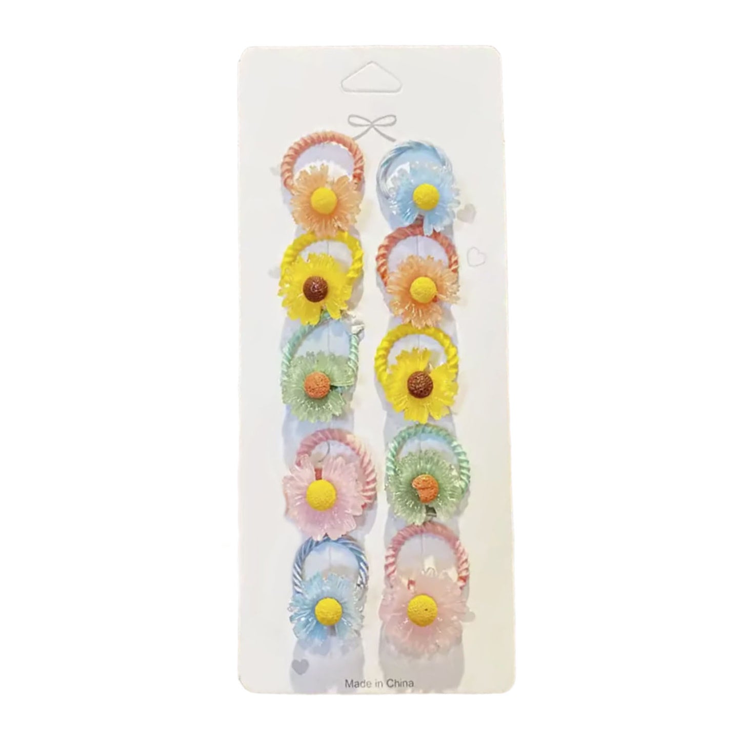 10pcs Set Girls Flower Small Elastic Hair Bands Kids Ponytail Hair Tie Accessories