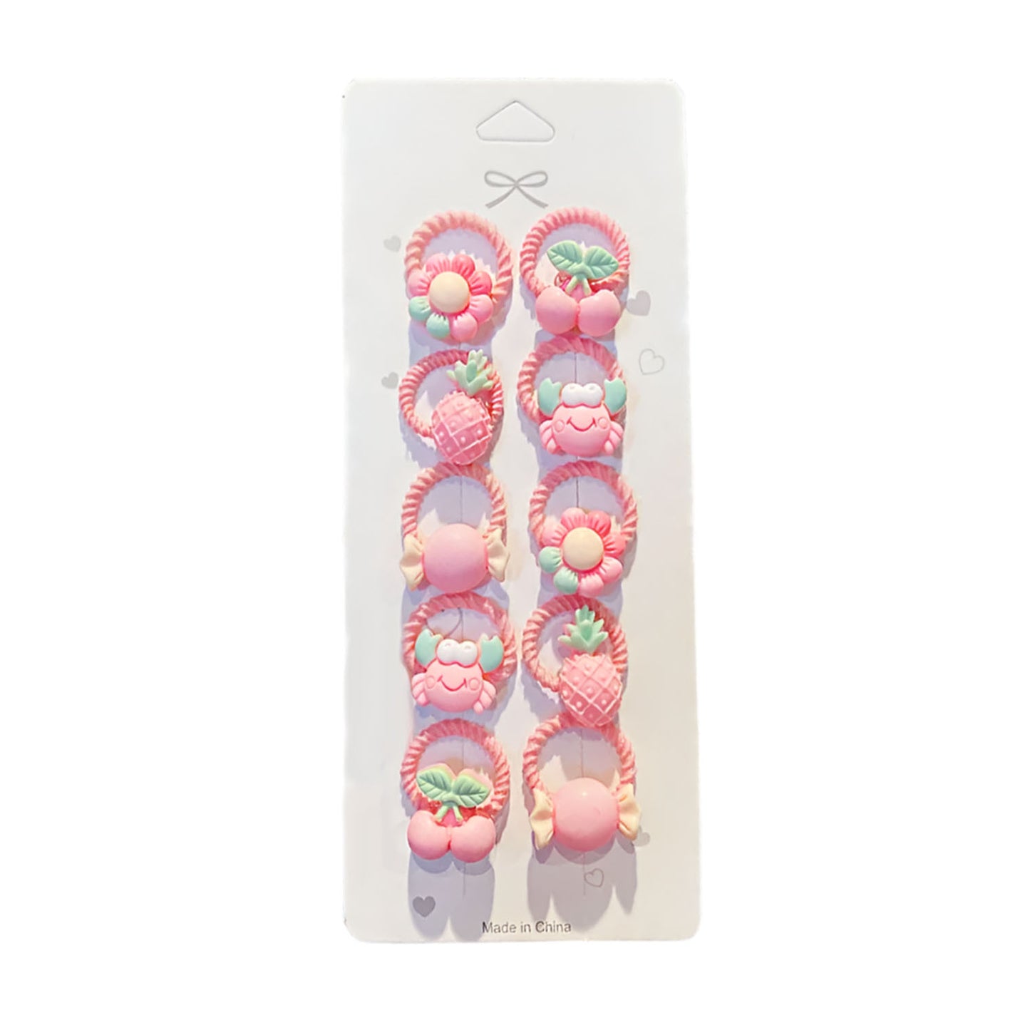 10pcs Set Girls Flower Small Elastic Hair Bands Kids Ponytail Hair Tie Accessories