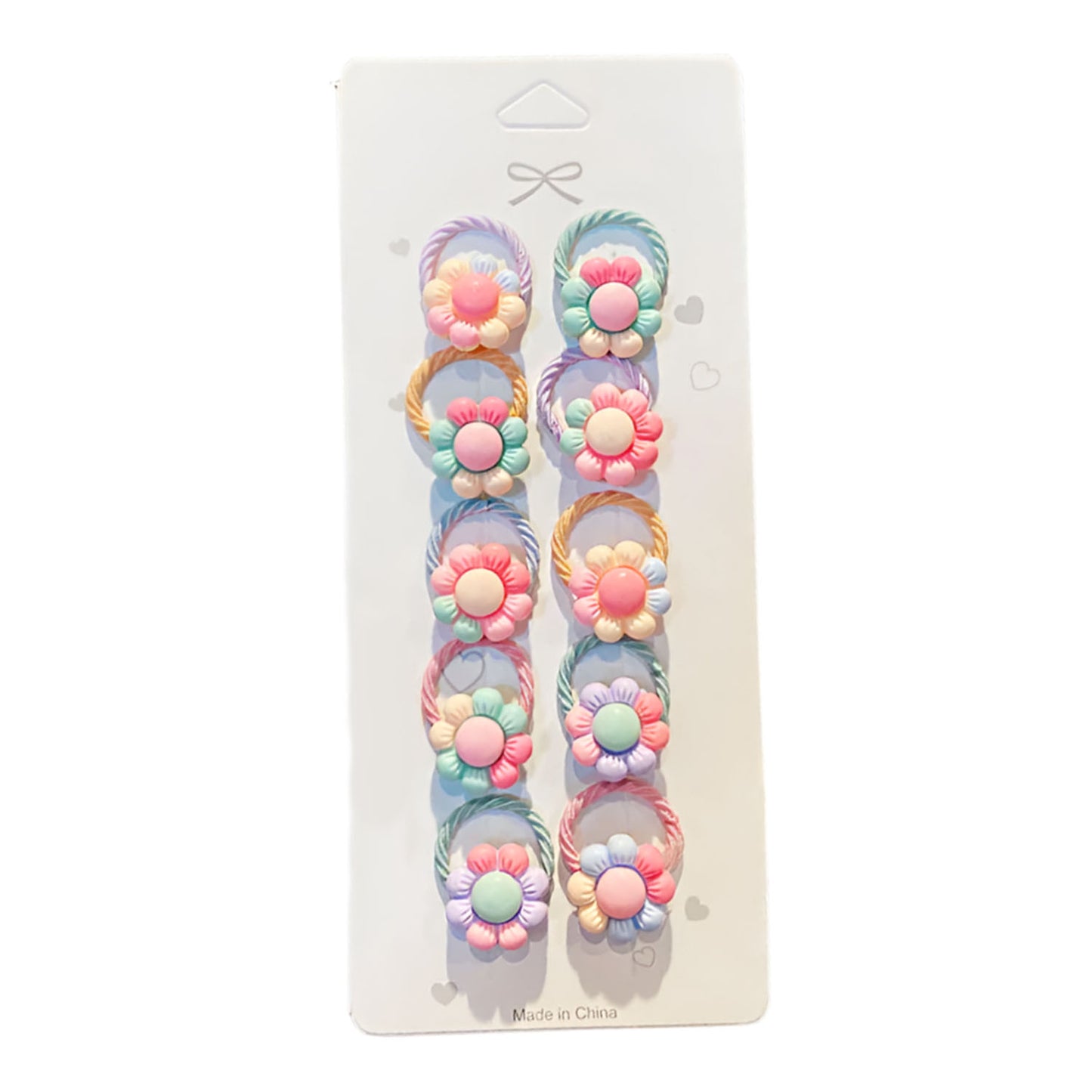10pcs Set Girls Flower Small Elastic Hair Bands Kids Ponytail Hair Tie Accessories