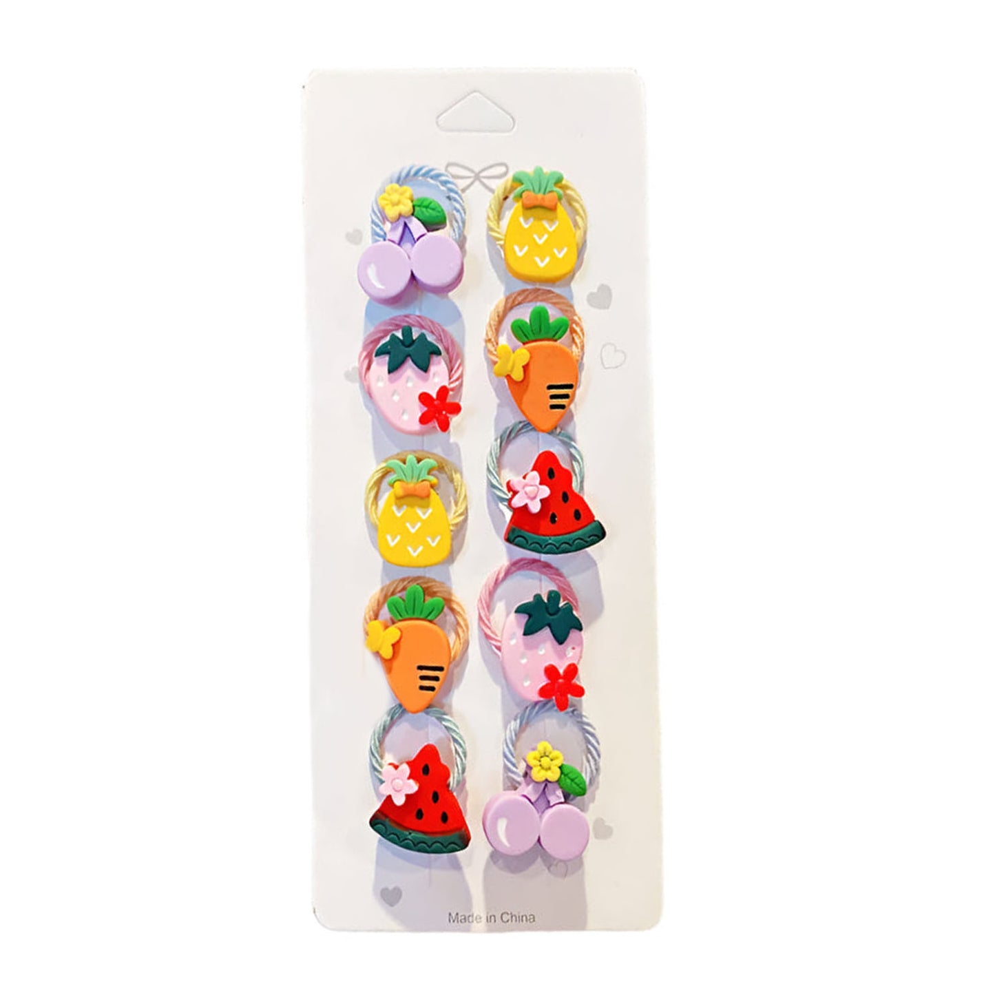 10pcs Set Girls Flower Small Elastic Hair Bands Kids Ponytail Hair Tie Accessories