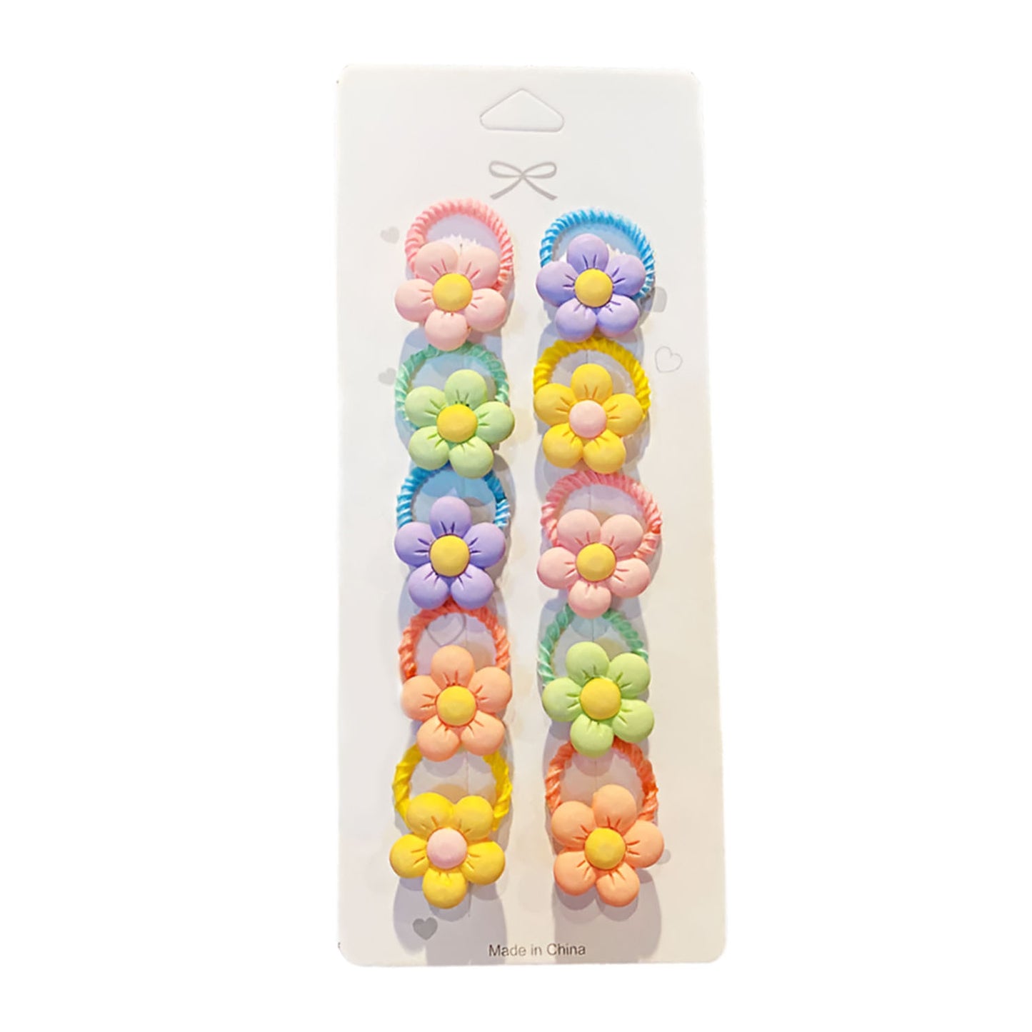10pcs Set Girls Flower Small Elastic Hair Bands Kids Ponytail Hair Tie Accessories