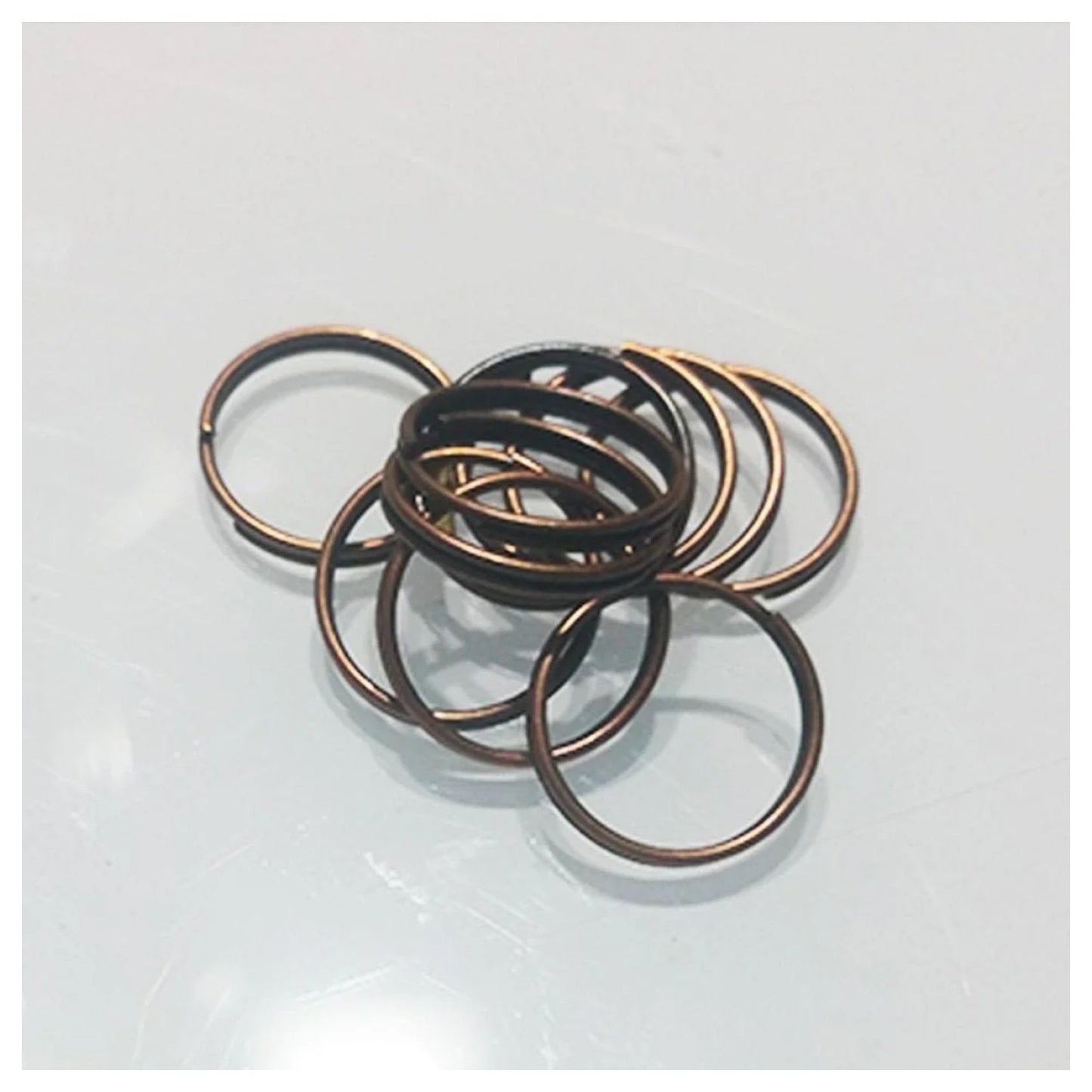 10x 10mm Brass Split Key Rings Small Keyrings Double Loop Fashion Single Key - - Asia Sell