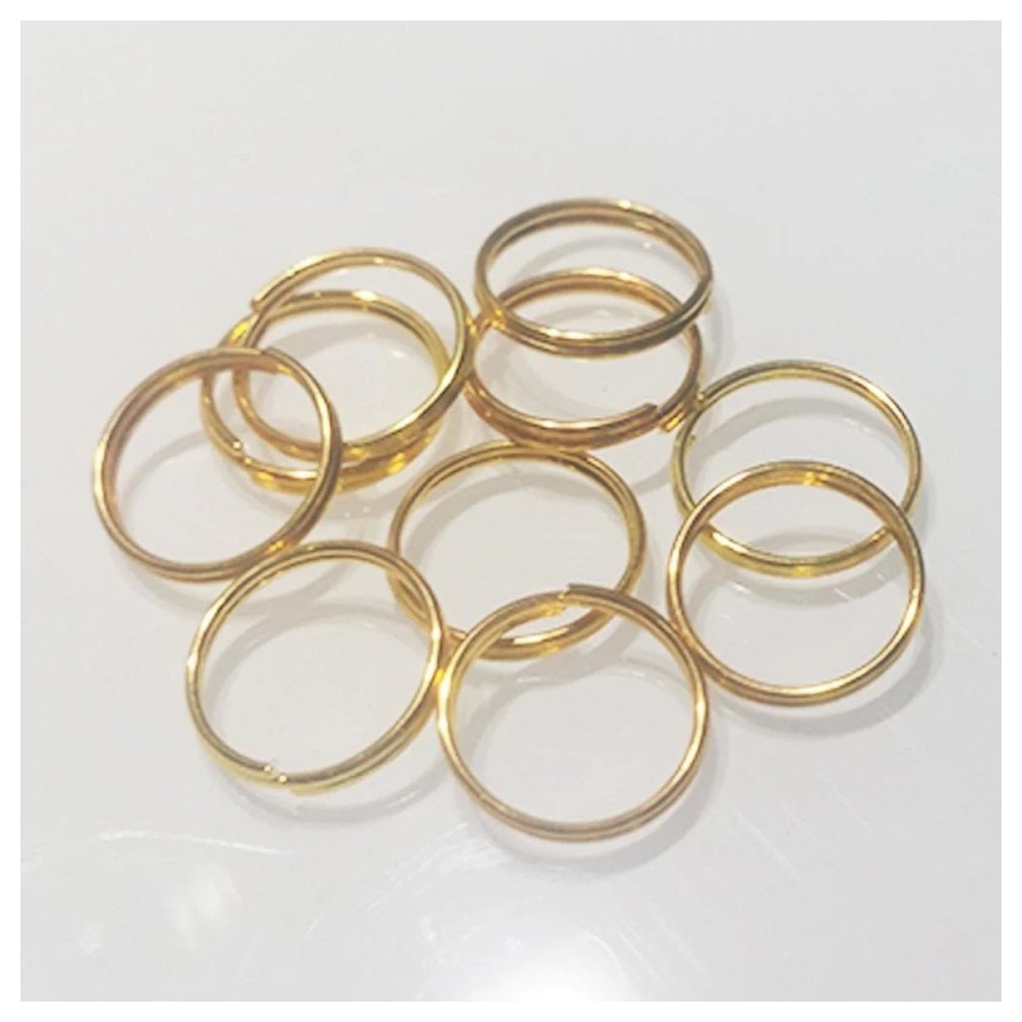 10x 10mm Gold Split Key Rings Small Keyrings Double Loop Fashion Single Key - - Asia Sell