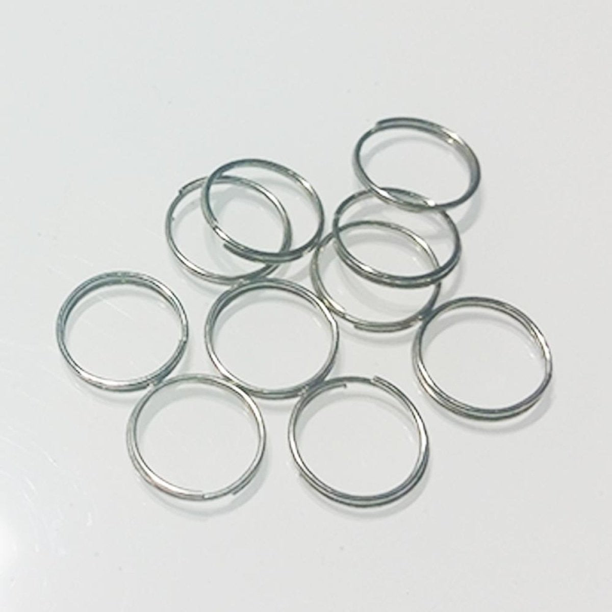 10x 10mm Silver Split Key Rings Small Keyrings Double Loop Fashion Single Key - - Asia Sell