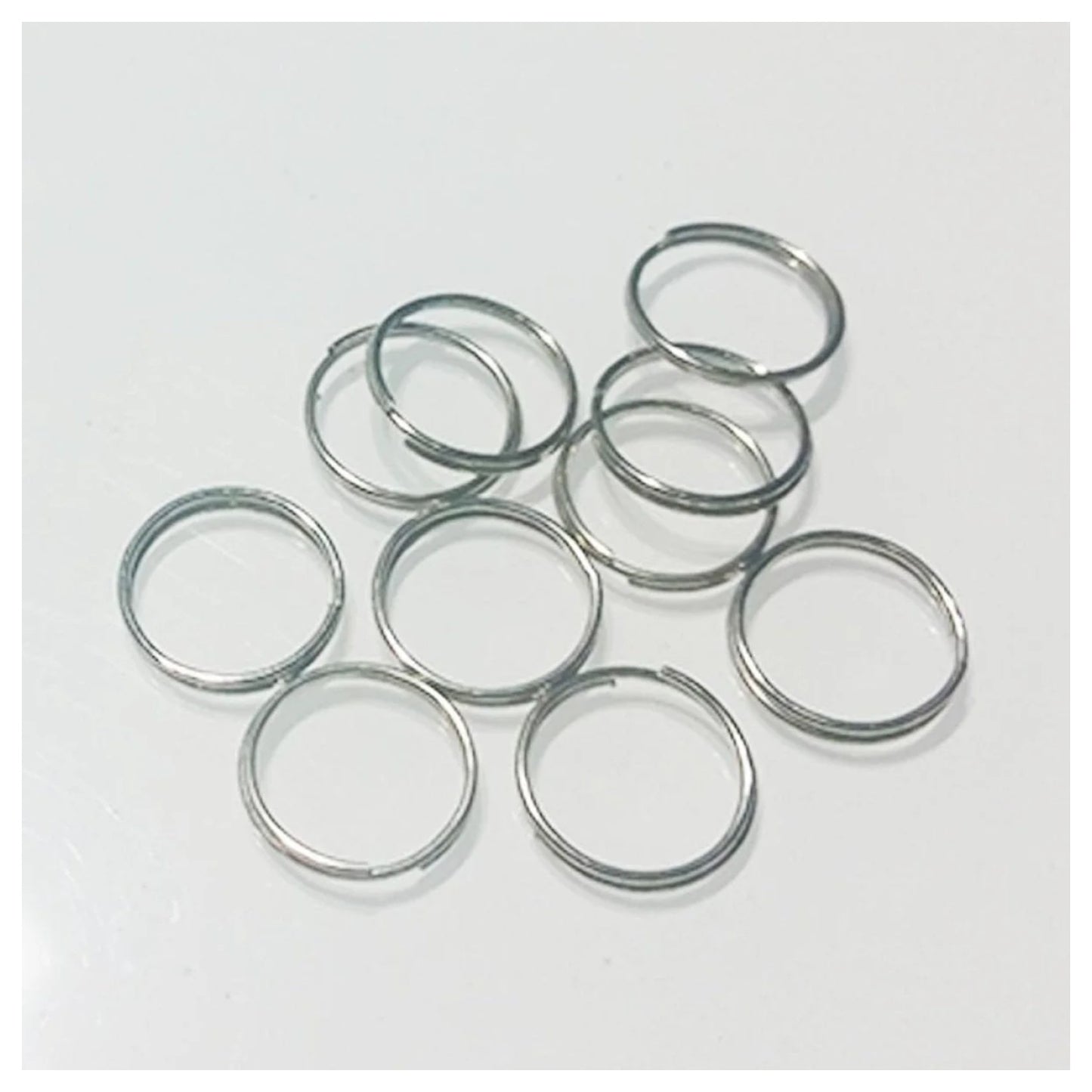 10x 10mm Silver Split Key Rings Small Keyrings Double Loop Fashion Single Key - - Asia Sell
