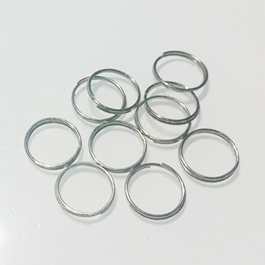 10x 10mm Silver Split Key Rings Small Keyrings Double Loop Fashion Single Key - Asia Sell