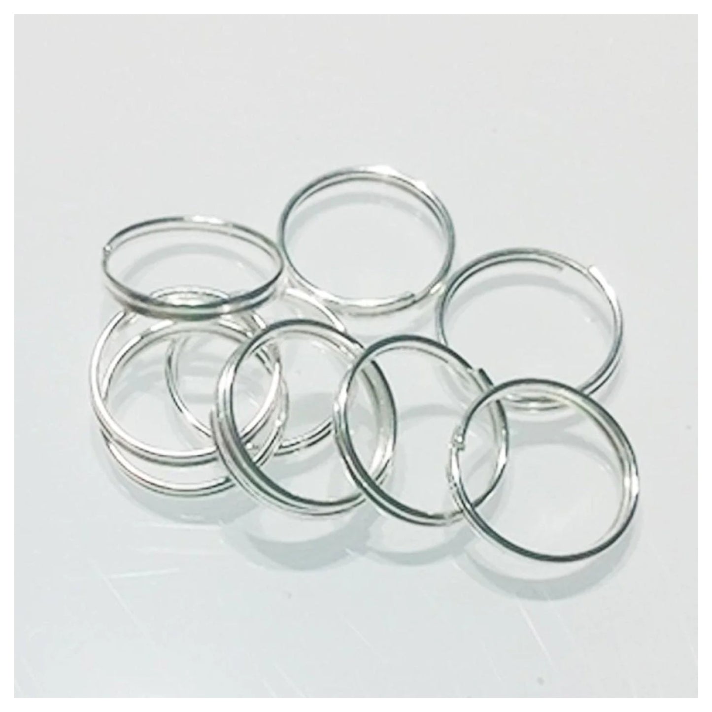 10x 12mm Light Silver Split Key Rings Small Keyrings Double Loop Fashion Single Key - - Asia Sell