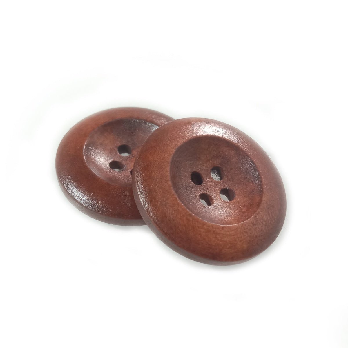 10x 25-35mm 4 Hole Beveled Wooden Buttons Wood Bevel Button For Coat Upholstery - 25mm Brown 6 - Asia Sell