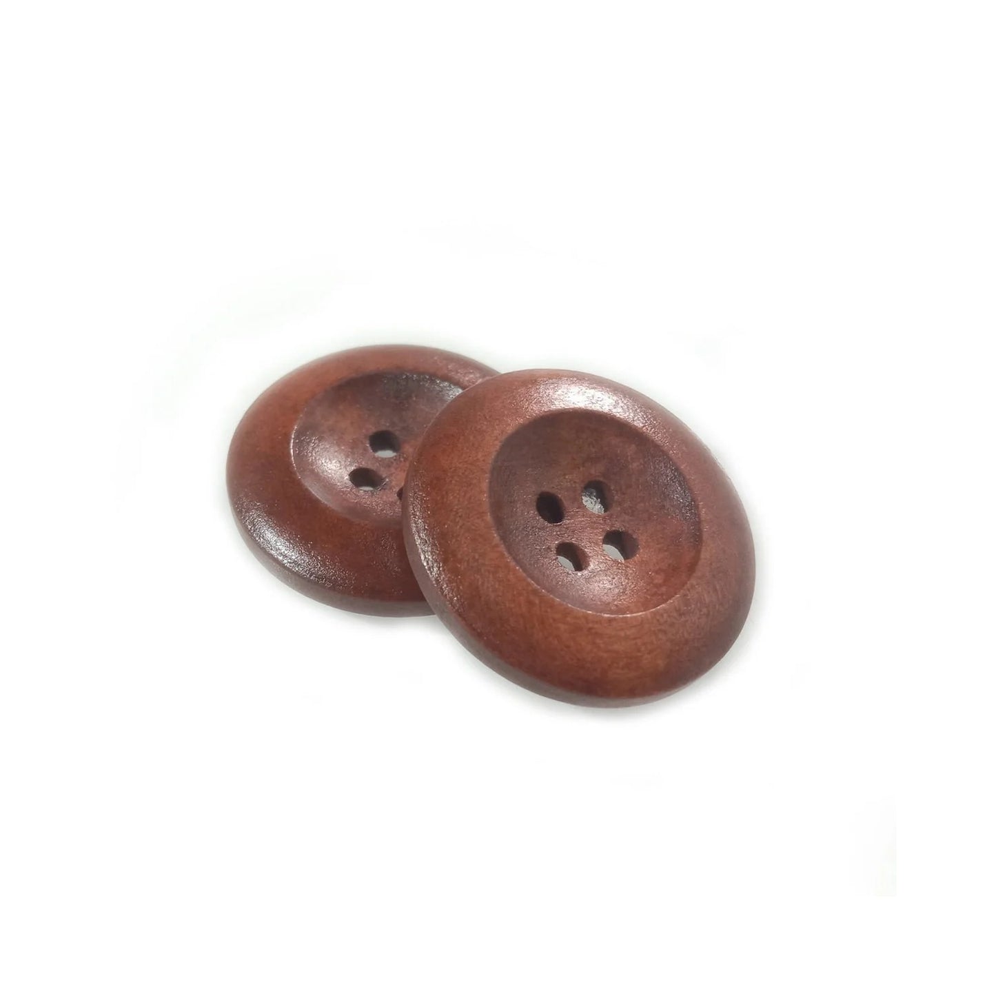 10x 25-35mm 4 Hole Beveled Wooden Buttons Wood Bevel Button For Coat Upholstery - 25mm Brown 6 - Asia Sell