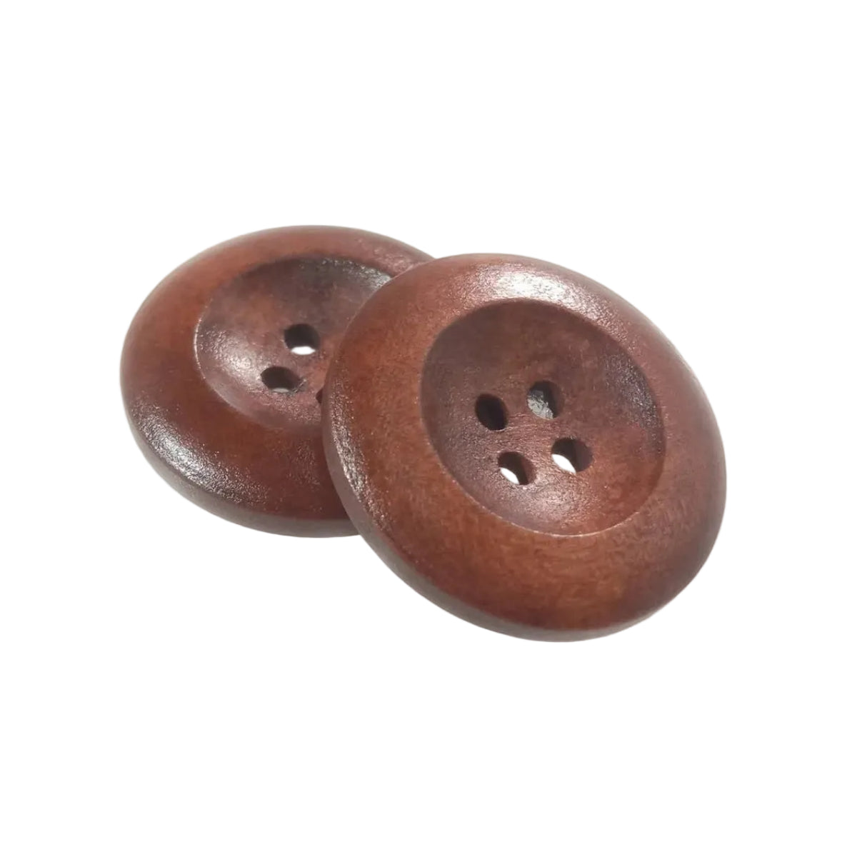 10x 25-35mm 4 Hole Beveled Wooden Buttons Wood Bevel Button For Coat Upholstery - 25mm Brown 6 - Asia Sell