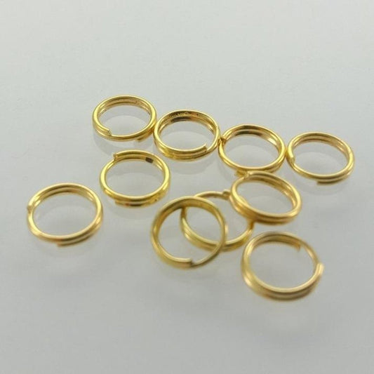 10x 6mm Gold Split Key Rings Small Keyrings Double Loop Fashion Single Key - Asia Sell