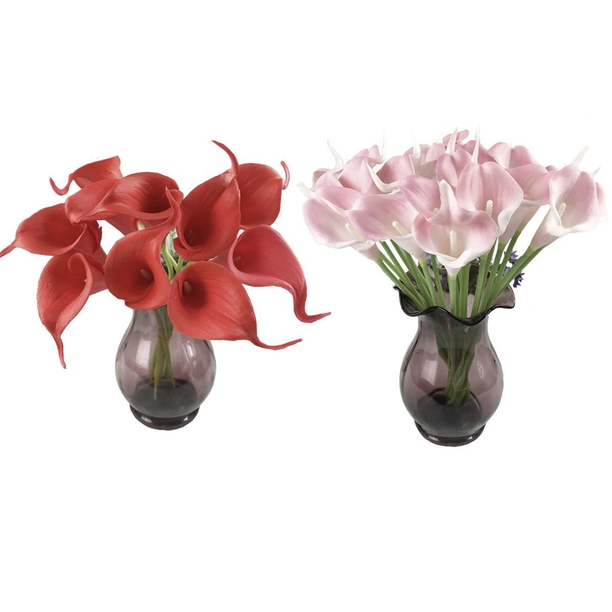 10x Artificial Lillies Flowers Bouquet Fake Lily Flower Wedding Bridal Decoration - Red - Asia Sell