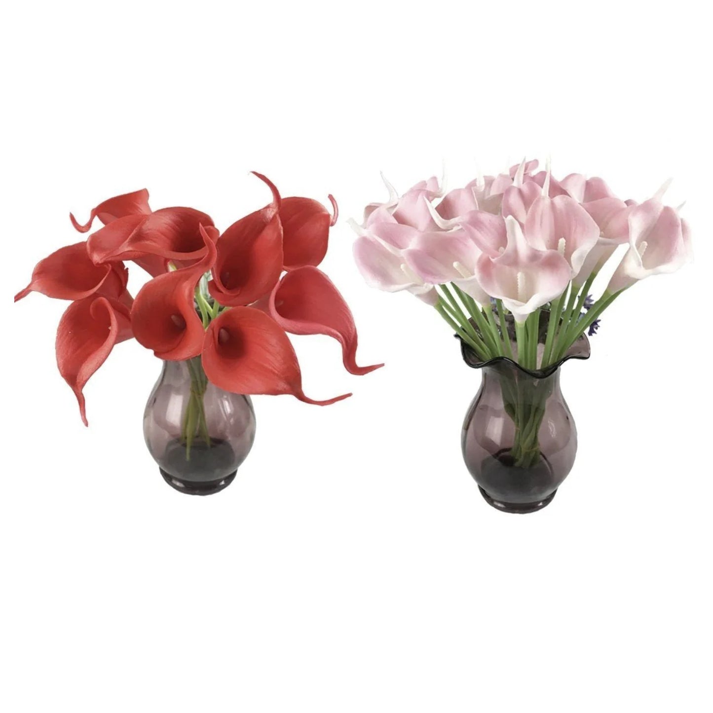 10x Artificial Lillies Flowers Bouquet Fake Lily Flower Wedding Bridal Decoration - Red - Asia Sell