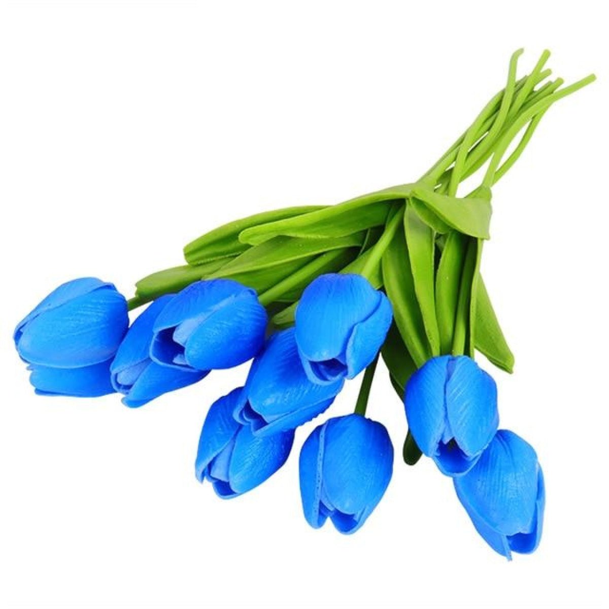 10x Artificial Tulips Flowers 35cm Stem Bouquet Fake Flower Wedding Bridal Decoration - Blue - Asia Sell