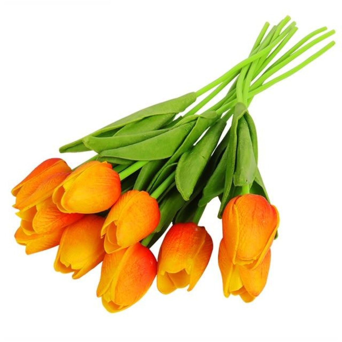 10x Artificial Tulips Flowers 35cm Stem Bouquet Fake Flower Wedding Bridal Decoration SET A - Orange - Asia Sell