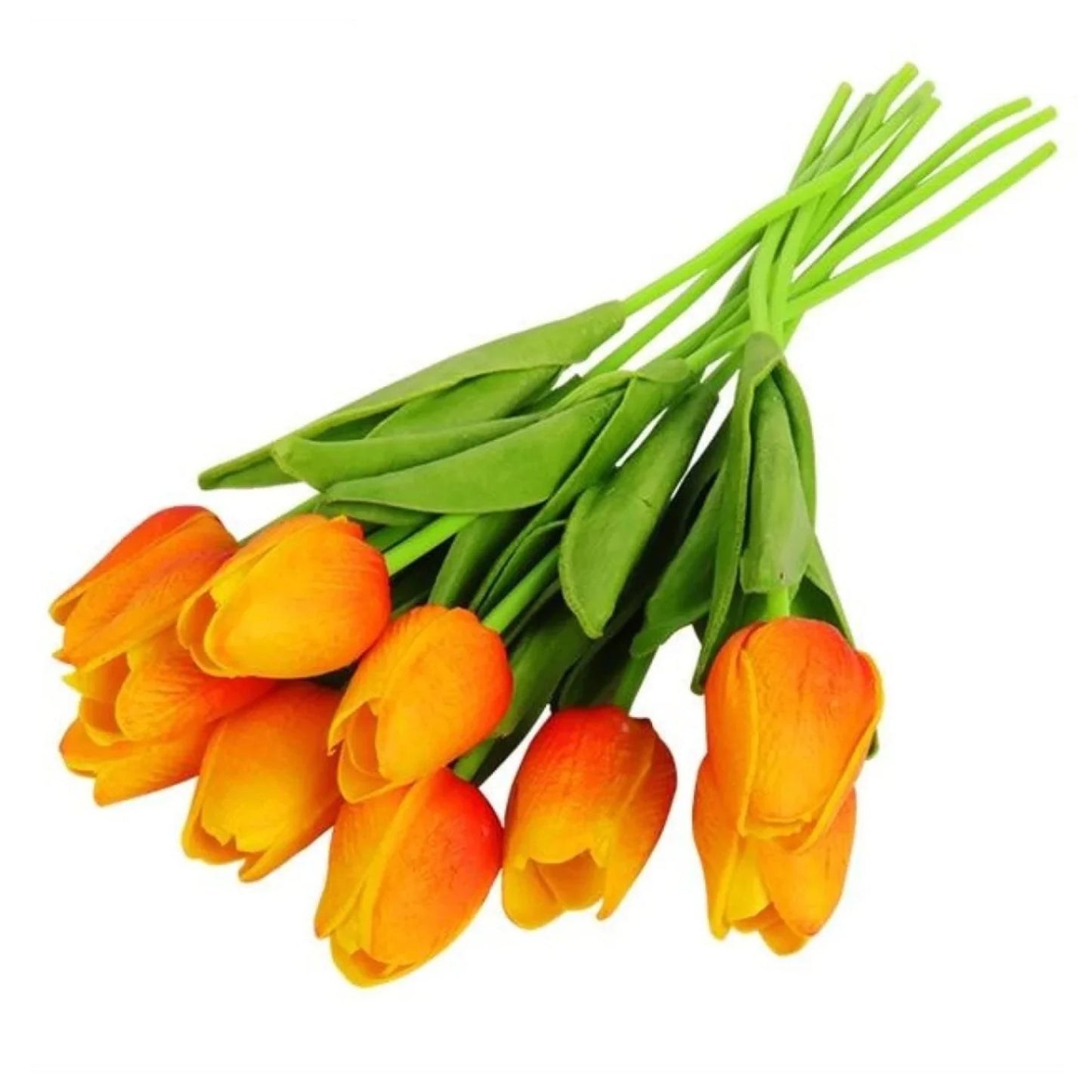 10x Artificial Tulips Flowers 35cm Stem Bouquet Fake Flower Wedding Bridal Decoration SET A - Orange - Asia Sell