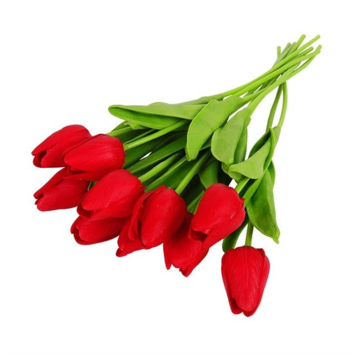 10x Artificial Tulips Flowers 35cm Stem Bouquet Fake Flower Wedding Bridal Decoration SET A - Red - Asia Sell
