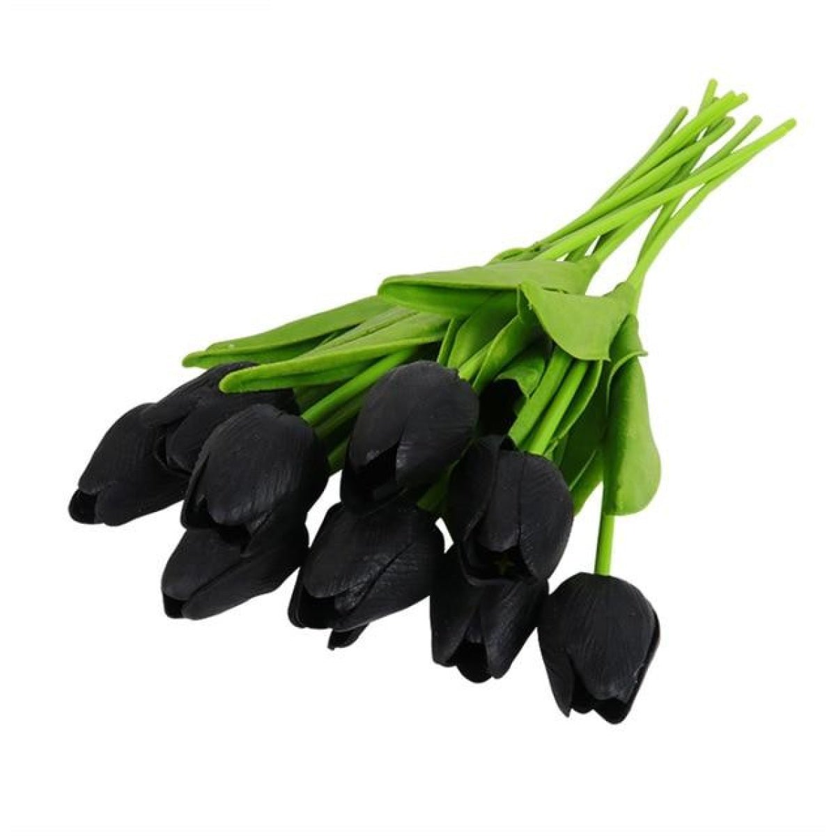 10x Artificial Tulips Flowers 35cm Stem Bouquet Fake Flower Wedding Bridal Decoration SET B - Black - Asia Sell