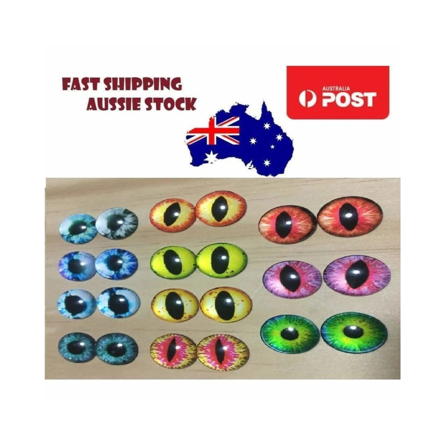11 Pairs 18mm Dragon Eyes Cats Eyes Round Glass Cabochon Cameo Pendant Cabochons - - Asia Sell