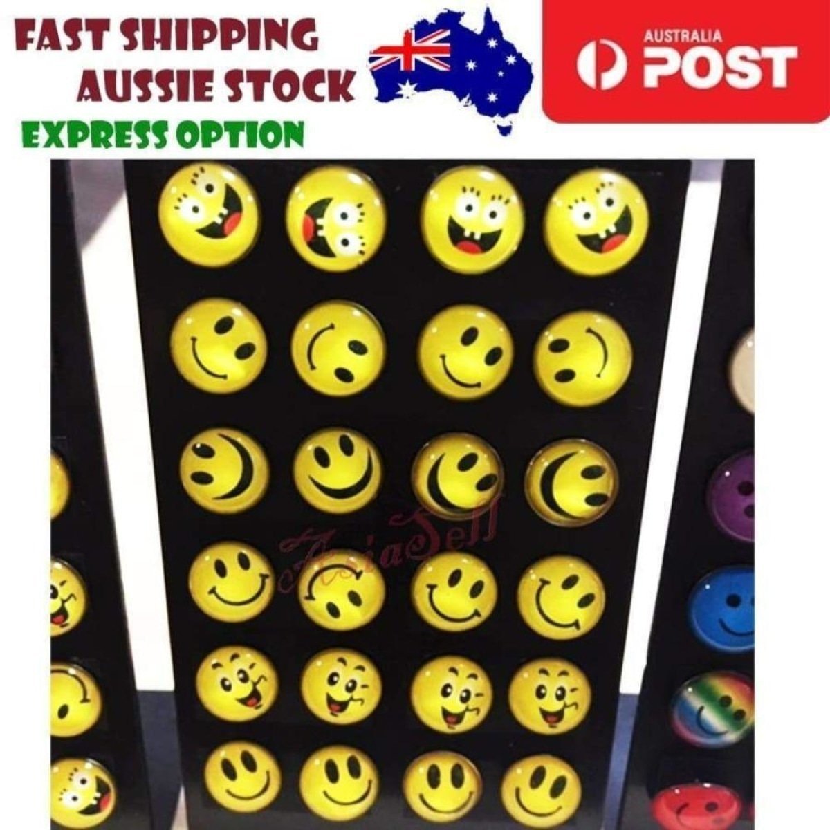 12 Pairs Cute Emoticon Smiley Face Furry Stud Earring Girls Fur Ball Earrings - Smiley 1 - - Asia Sell