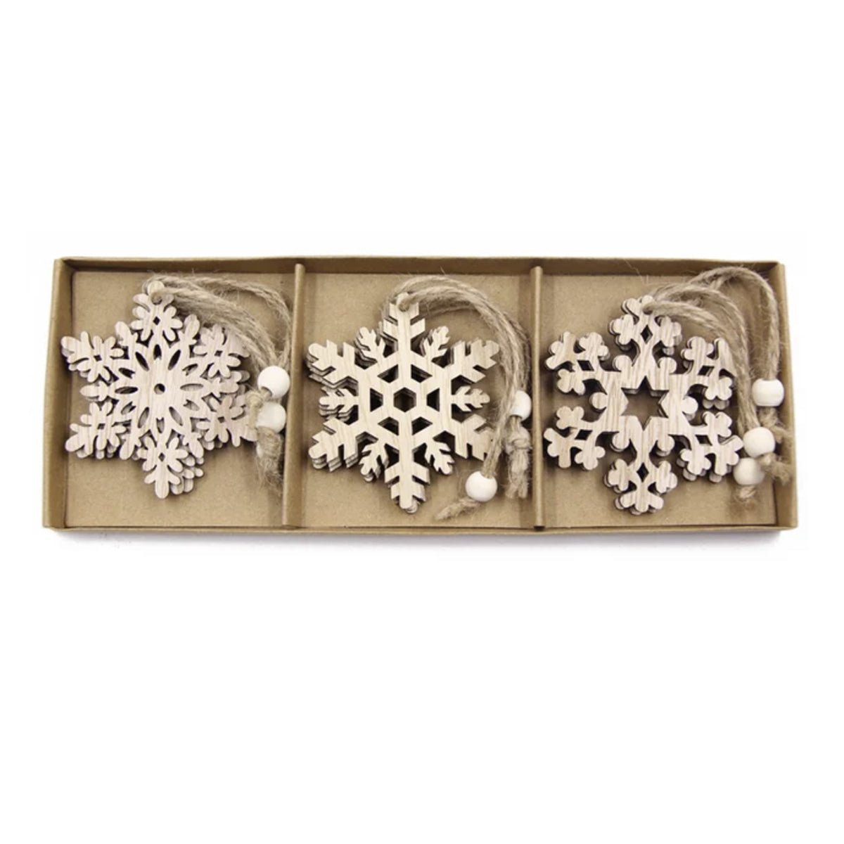12pcs 75mm Wooden Stars Hearts Christmas Pendants Cardboard Storage Box Hanging Ornaments Xmas Tree Decorations Kids DIY Painting Crafts - Stars - Asia Sell