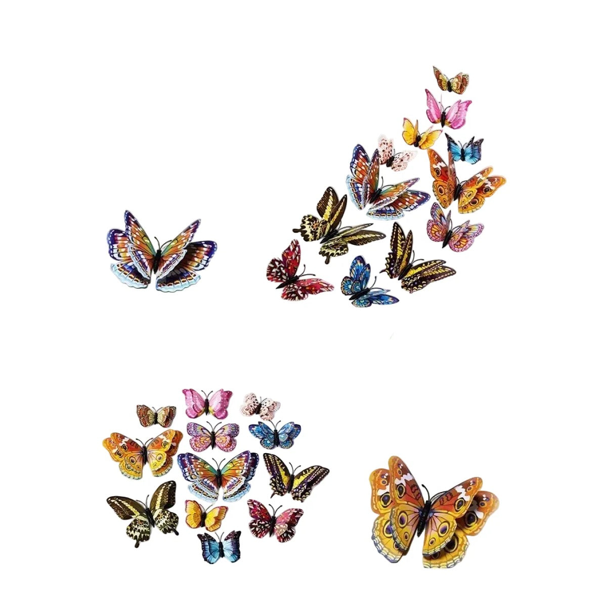 12pcs Glow in Dark Butterfly Magnetic Magnet 3D Double Wing Fridge Stickers - - Asia Sell